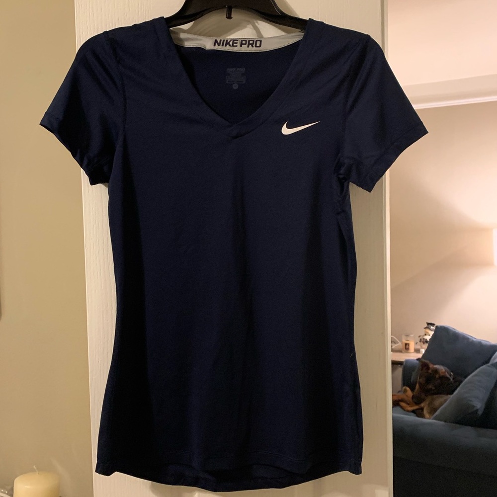 Nike pro workout top - navy blue